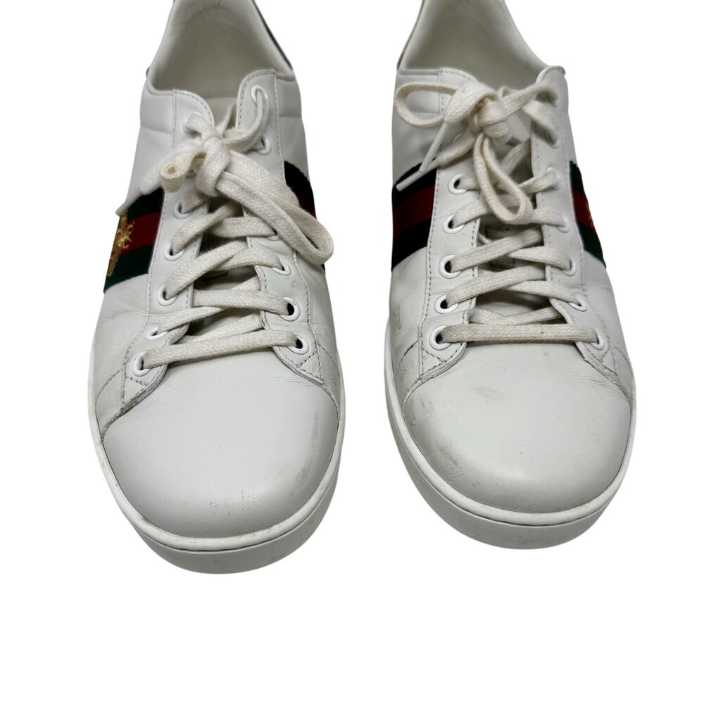 Gucci Ace Bee Sneakers White Leather Low Top EU 41 - Picture 2 of 11